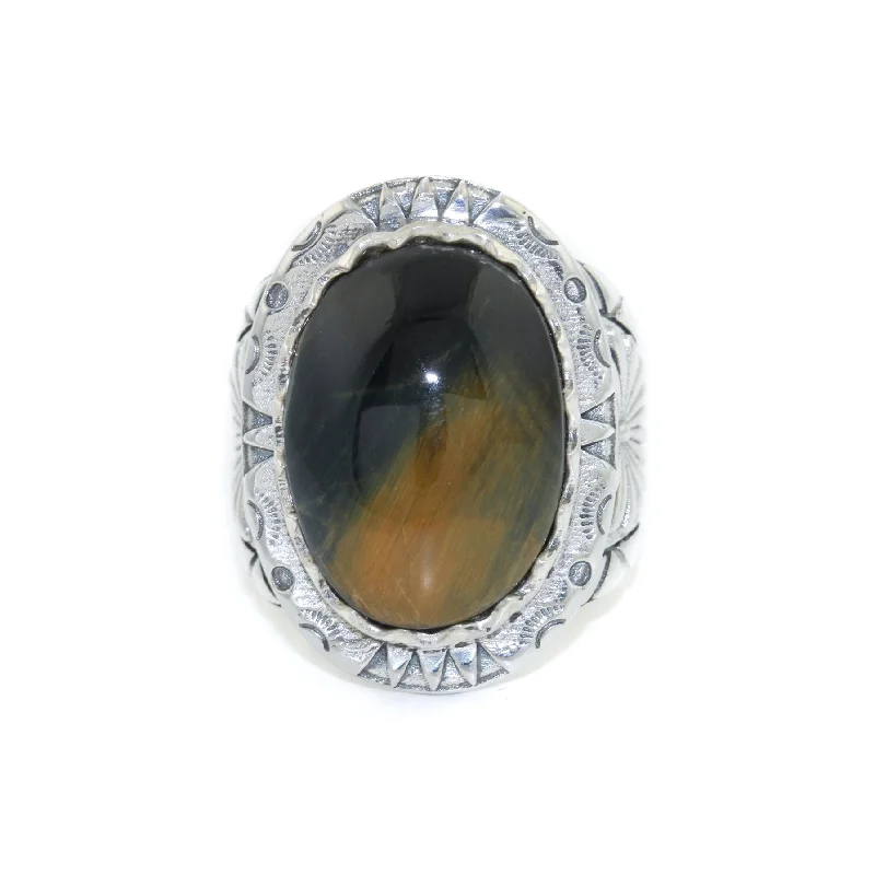 platinum engagement rings with rubies for women’s engagement-The "Imperial Seal" x Blue Tiger's Eye by Kingdom