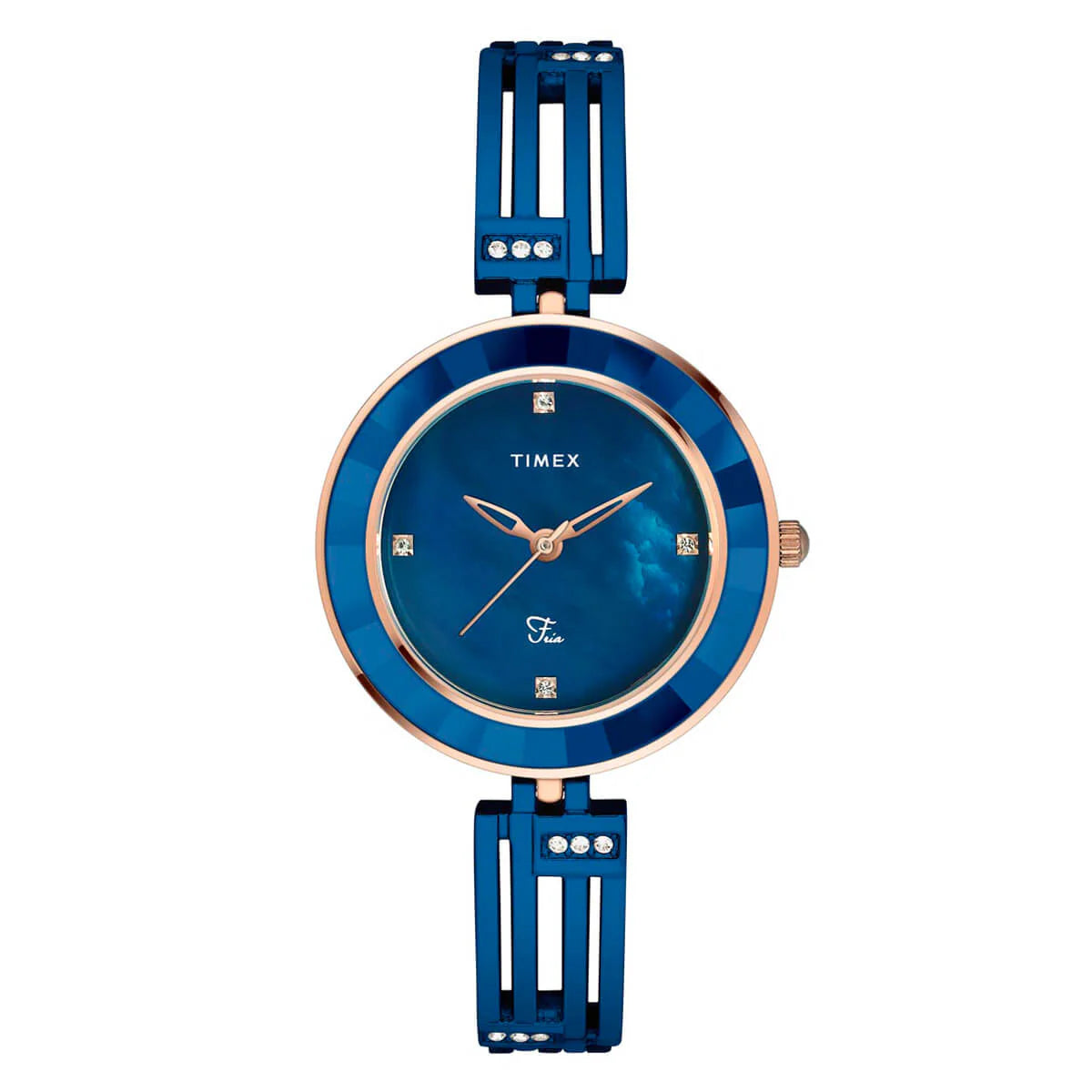 men's watches with automatic movement and elegant leather straps -Timex Fria Women Blue Round Analog Watch - TWEL16203