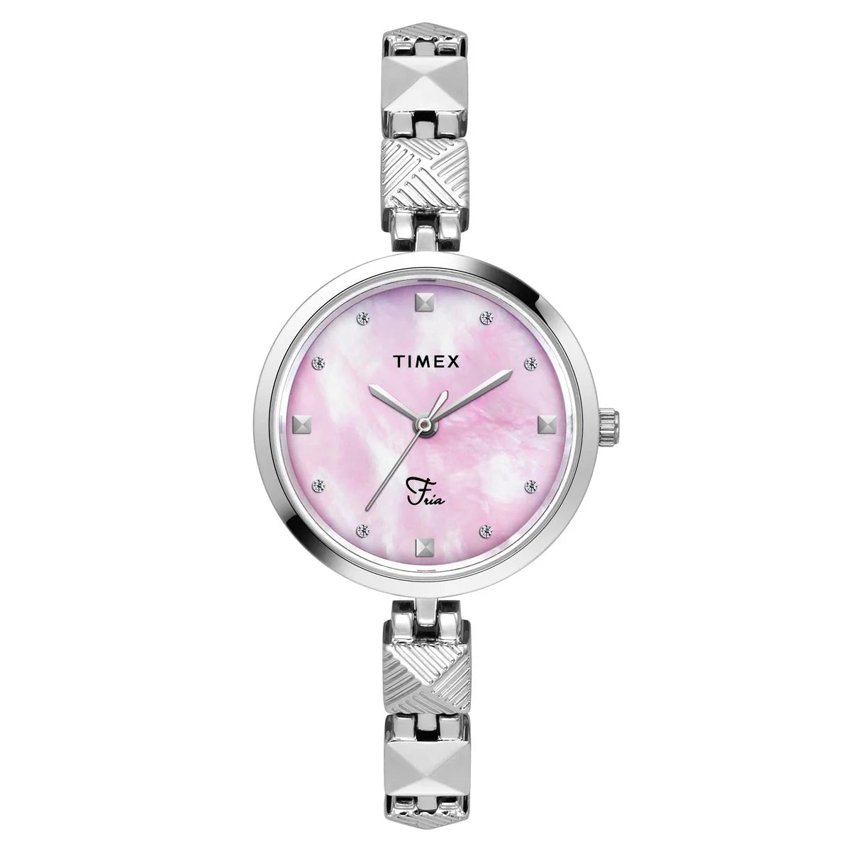 sport watches for women with multi-sport modes and tracking features -TIMEX Fria Women Mother of Pearl Pink Round Dial Analog Watch - TWEL18307