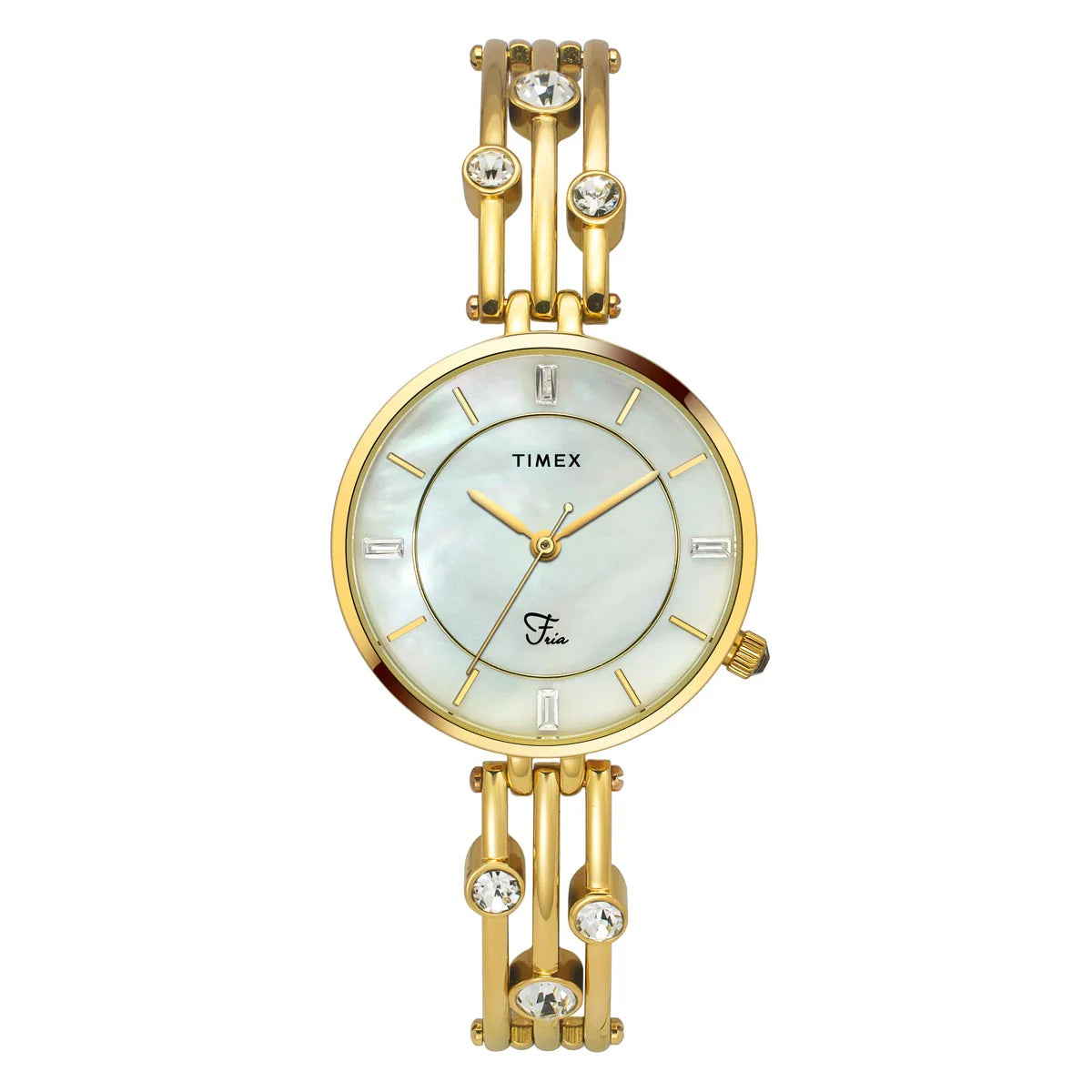 men's watches with classic designs and advanced technology -Timex Fria Women Mother of Pearl Round Dial Analog Watch - TWEL16004