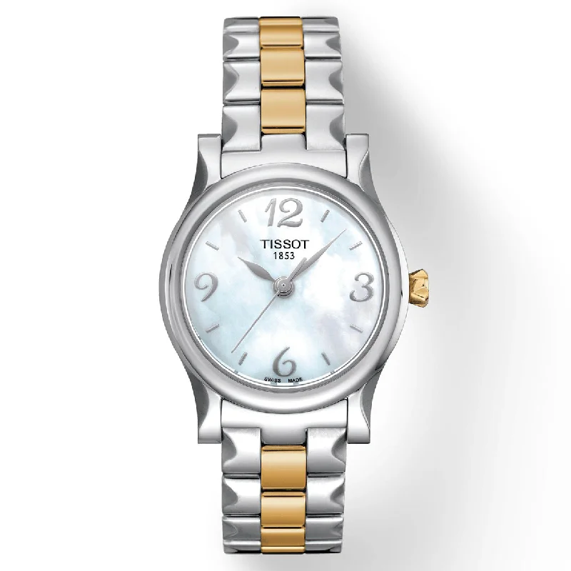 waterproof sport watches for men with built-in heart rate sensors -Tissot T-Classic White Mother-Of-Pearl Dial Women 28mm