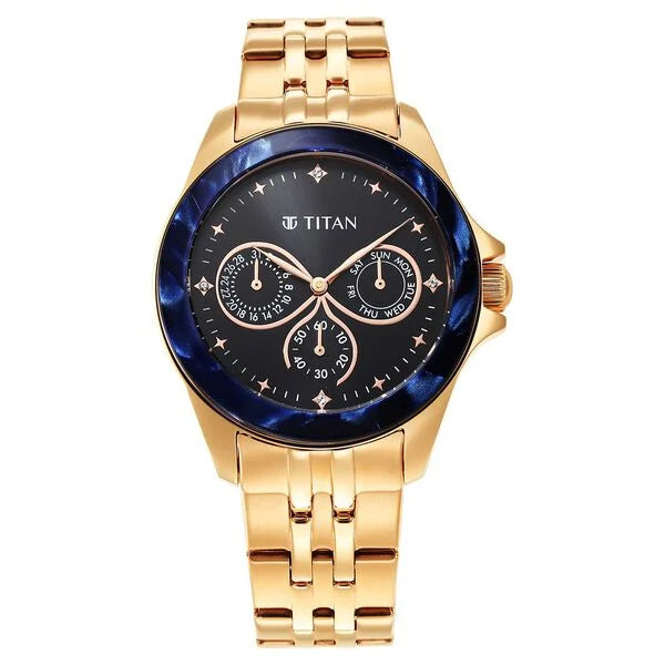 stylish sport watches for women with fitness and wellness tracking -Titan Purple Acetate Black Dial Women Watch With Stainless Steel Strap 95186km01