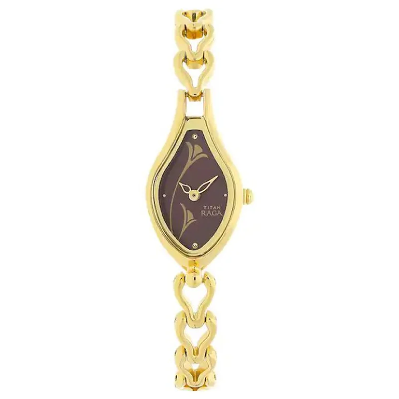 women's watches with large, bold faces and unique band styles -Raga Women Purple & Gold