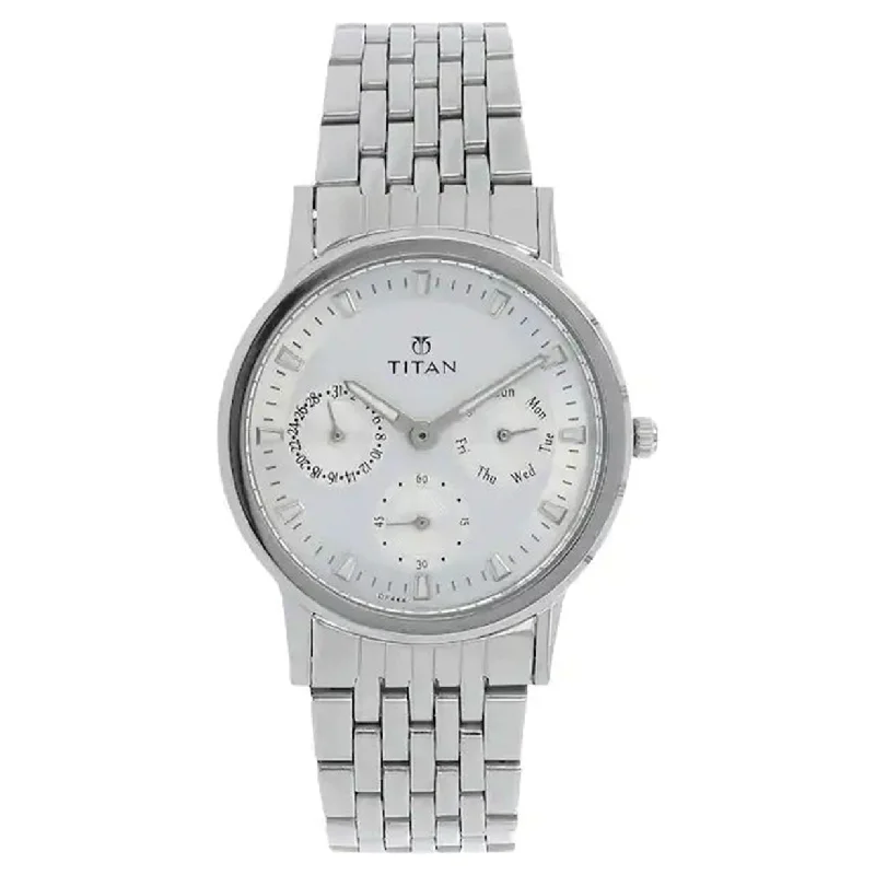 watches for women with metal mesh bands and sleek dial designs -Titan Women Silver Stainless Steel Strap