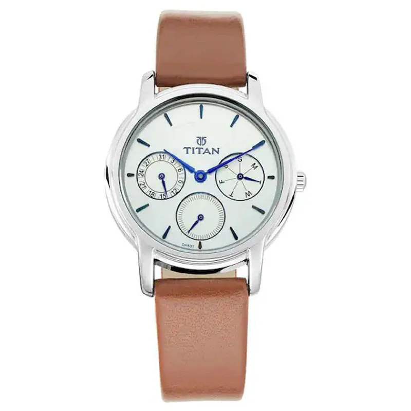 watches for women with slim, minimalist dials and stylish bands -Workwear Women White & Brown