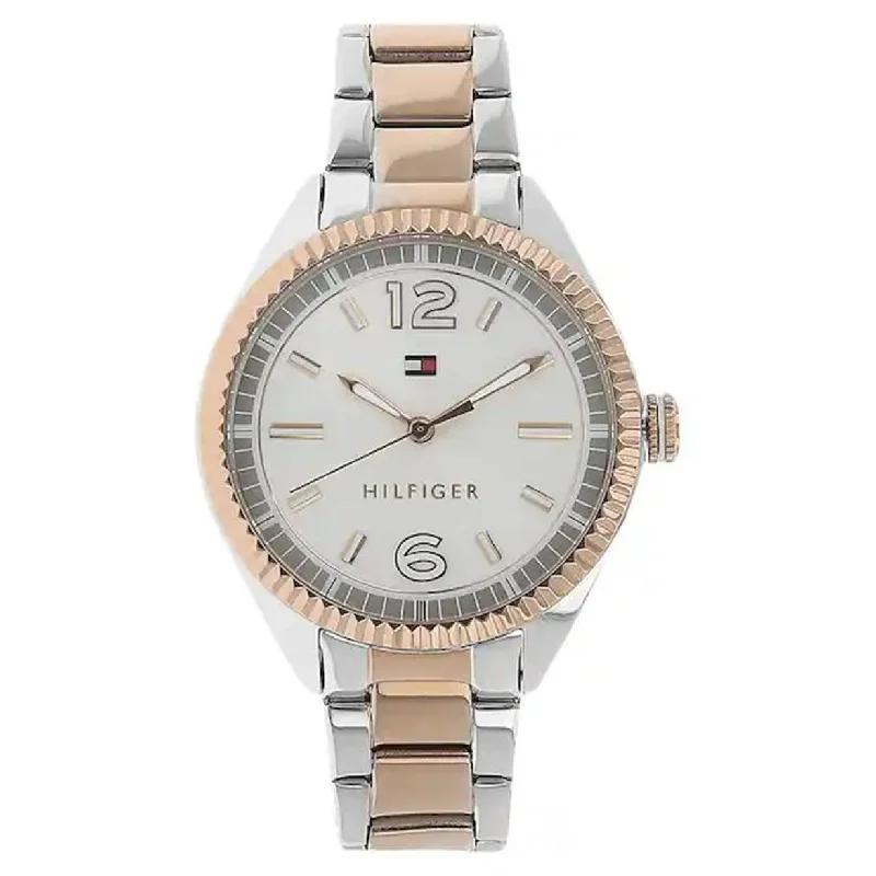 women's watches with sleek metal cases and minimalistic faces -Tommy Hilfiger Chrissy Silver Dial Women 36mm