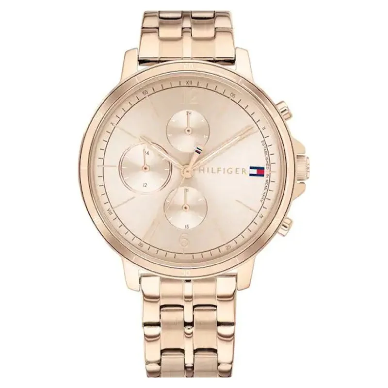 waterproof digital watches for men with fitness tracking and GPS -Tommy Hilfiger Madison Rose Gold Dial Women 38mm